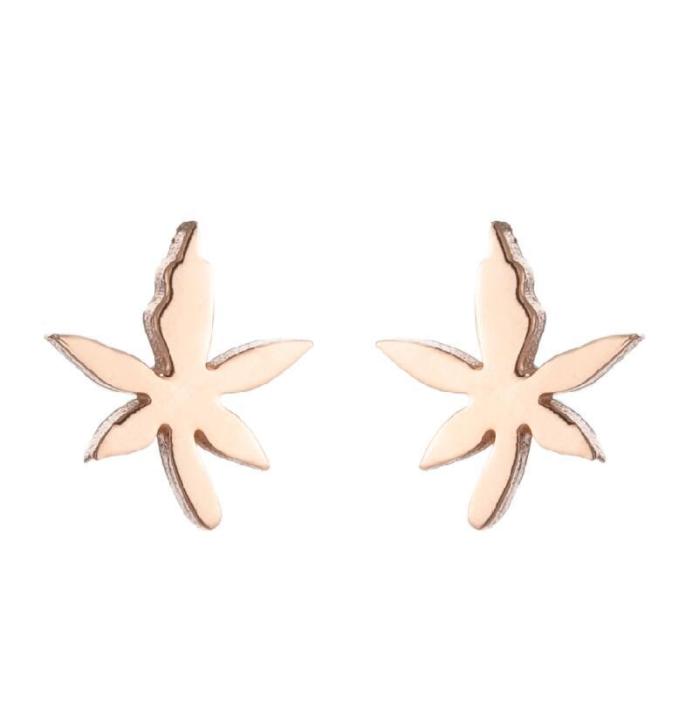 Korean Versatile Maple Leaf Earrings Ins Style Female Mori Fresh Sweet Leaf Ear Bone Studs In Stock Wholesale