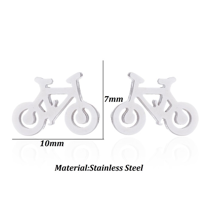 Simple New Bicycle Earrings Ins Fashion Simple Women's Travel Bicycle Earrings in Stock Wholesale