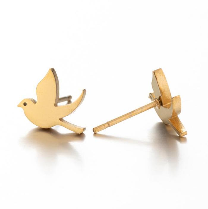 Fashion Bird Earrings Ins Style Female Student Simple Little Swallow Animal Ear Jewelry Wholesale Cross-Border Trade Accessories