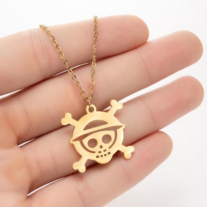 Halloween New Fashion Pirate Skull Pendant Necklace Ins Style Women's Versatile Accessory Jewelry
