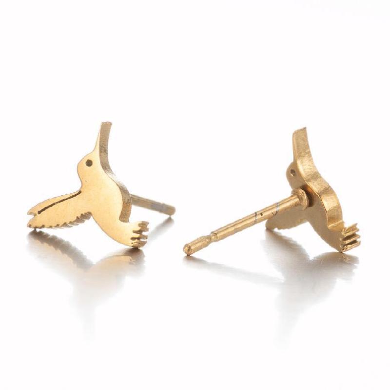 Korean Version Cute Ins Style Fashion Small Animal Earrings Personality Bird Pigeon Goose Forest Style Ear Bone Stud Wholesale