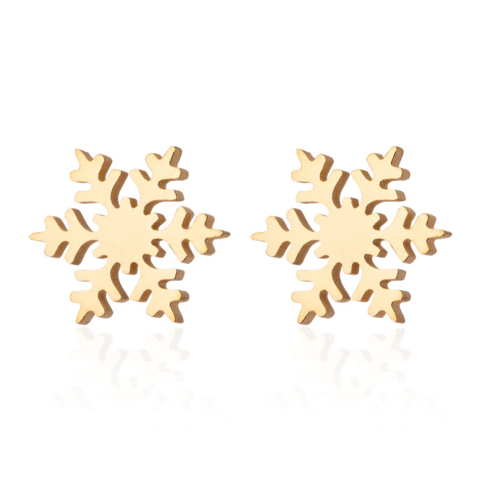 Fashion Simple Stainless Steel Christmas Tree Earrings for Women Fresh Christmas New Year Gift Earrings Wholesale