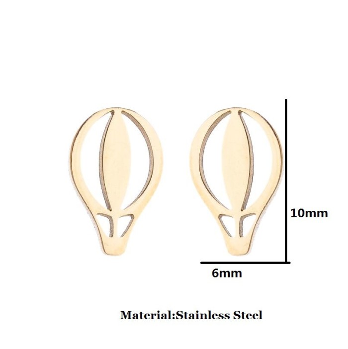 Korean and Japanese Style Stainless Steel Simple Personality Fruit Small Earrings Fashion Simple Strawberry Apple Asymmetric Ear Bone Studs