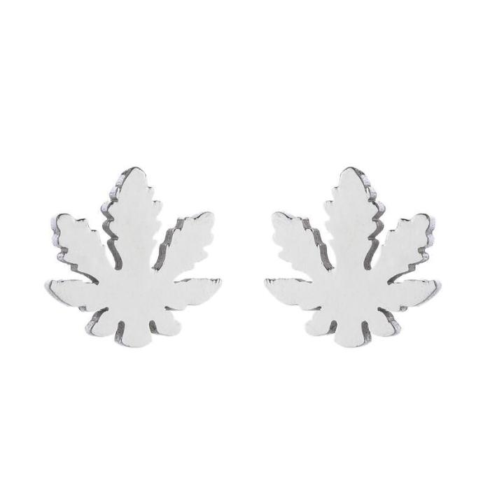 Korean and Japanese Style Stainless Steel Simple Personality Fruit Small Earrings Fashion Simple Strawberry Apple Asymmetric Ear Bone Studs