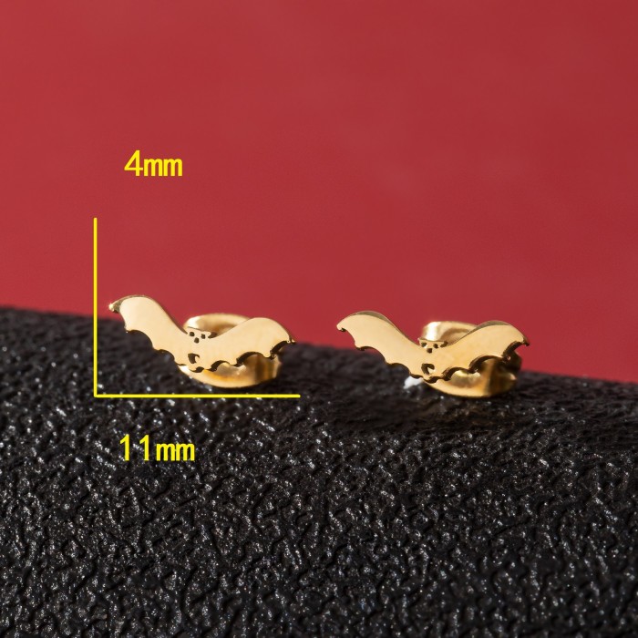 Cross-Border Korean Version Stainless Steel Small Animal Earrings Ins Girls Cute Butterfly Rabbit Asymmetric Cat Fish Earrings