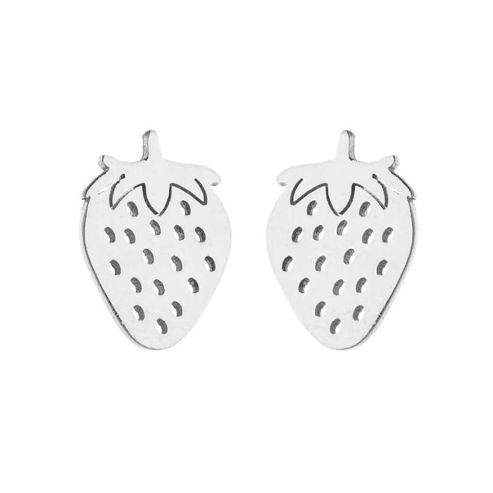 2025 Retro Stainless Steel New 18K Gold Plated Women's Personality Mushroom Moon Butterfly Pattern Earrings