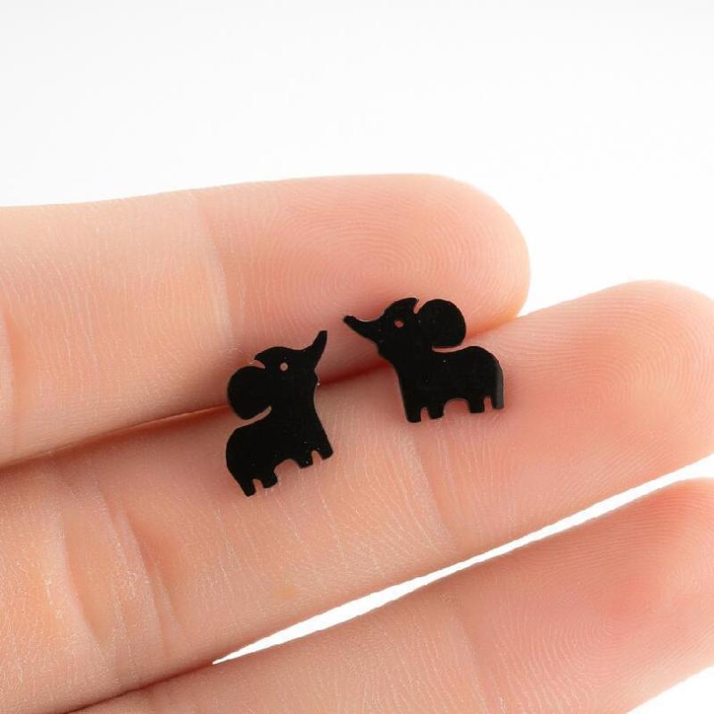 Metal Ins Style Small Animal Earrings New Fashion Earrings for Women Simple 18K Gold Cute Little Elephant Ear Jewelry