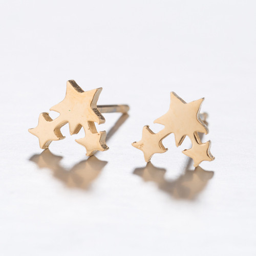 New Korean and Japanese Style Cute Charming Star Earrings Five-Pointed Star Combination Earrings Geometric Sweet Little Stars