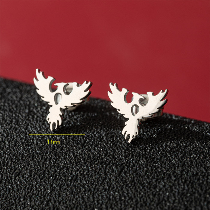 New Simple Versatile Design Sense Niche Fashion Personality Niche Stainless Steel Bird Totem Earrings for Women