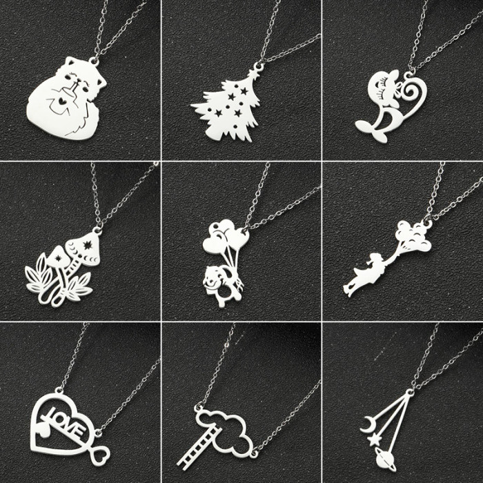 French New Style Pattern Pendant Necklace Fresh Ins Style Clavicle Chain Design Fashion Personality Temperament Necklace
