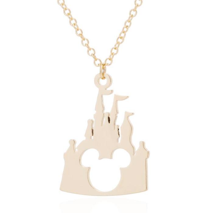 Style Stainless Steel Mickey Mouse Necklace Hollow Fashion Mickey Mouse Animal Collarbone Chain Women's Foreign Trade...