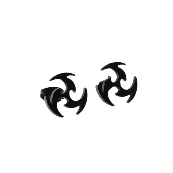 New Style Fire Whirlwind Women's Earrings Ins Fashion Stainless Steel Rotating Geometric Ear Bone Stud Wholesale