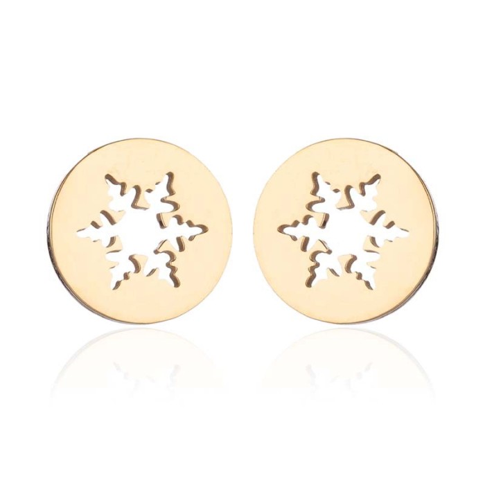 Bohemian Personality Earrings for Women and Children, Fashionable Stainless Steel Leaf and Pineapple Flower Stud Earrings, Women's Fashion Accessories
