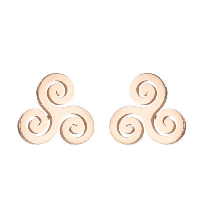 Cartoon Movie Teen Wolf Earrings Punk Hip-Hop Style Ins Triple Spiral Rotating Stud Earrings for Men and Women
