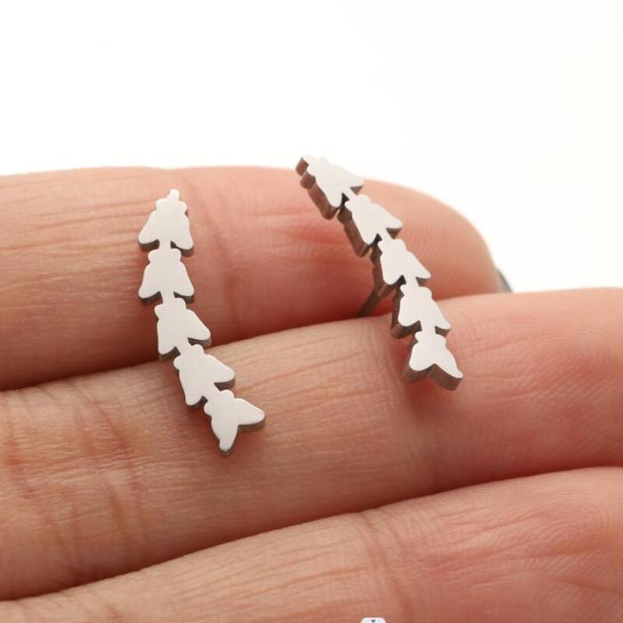 Amazon New Earrings for Girls Cute Spring Summer Butterfly Wings Heart Pattern Personality Stud Earrings In Stock Wholesale