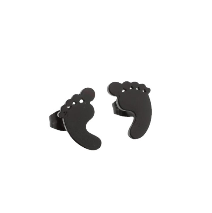 Ins Niche Design Cute Sweetheart Footprints Baby Footprints Foot Ear Studs Fashion Earrings