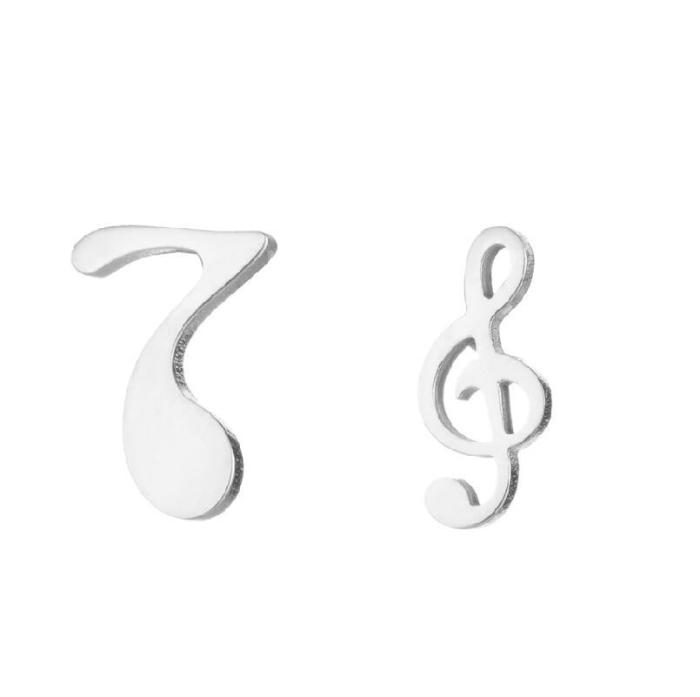 Foreign Trade Amazon New Product Heart Earrings Electroplated Star Musical Note Simple Geometric Niche Earrings Jewelry Wholesale