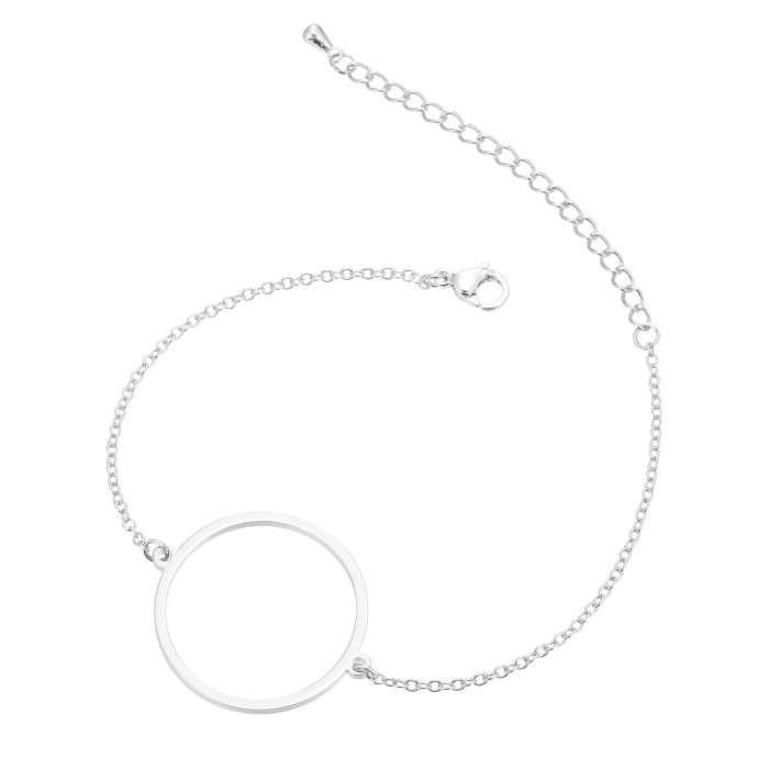 European and American New Style Jewelry Women's Simple Geometric Stainless Steel Hollow Mickey Head Star Double Heart Airplane Bracelet