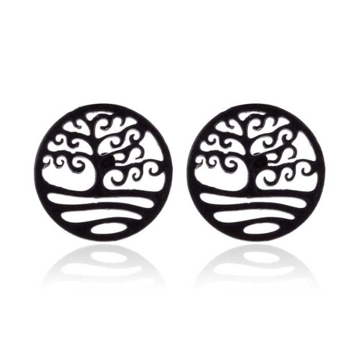 Bohemian Personality Earrings for Women and Children, Fashionable Stainless Steel Leaf and Pineapple Flower Stud Earrings, Women's Fashion Accessories
