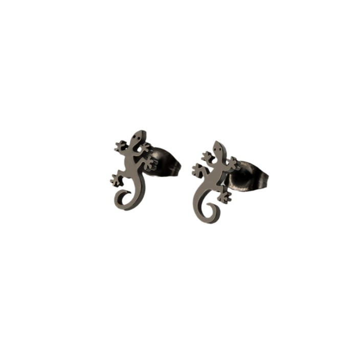 2025 Amazon New Stainless Steel Niche Minimalist Style Simple Personality Reptile Gecko Ear Bone Stud Wholesale