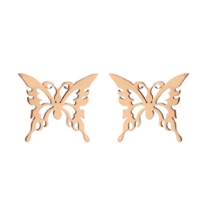 New Butterfly Earrings for Women, Forest Style, Fresh and Simple, Stainless Steel Small Animal, Various Butterfly Earrings, In Stock Wholesale