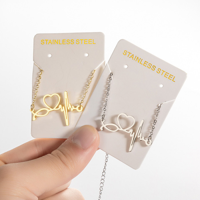 Yiwu Small Commodities Simple Geometric New Heart Pendant Bracelet Stethoscope ECG Hand Jewelry Wholesale