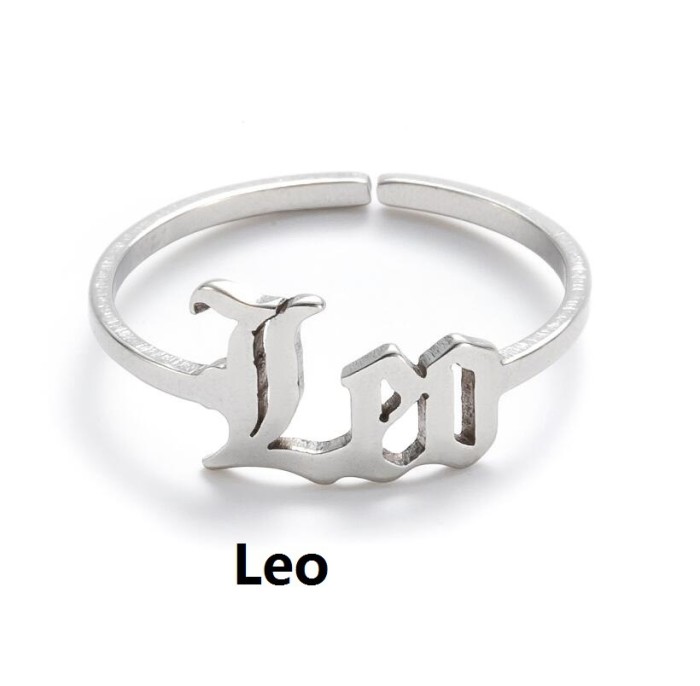 New Stainless Steel Ring for Women, Ins Style, Non-Fading, Open Vintage Simple English Letter Ring for Men, Wholesale
