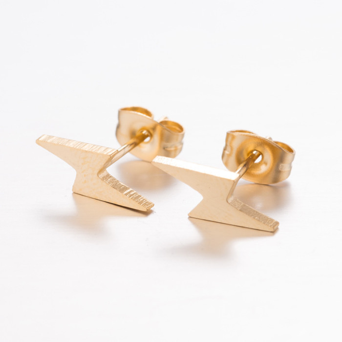 Lightning Earrings Stainless Steel Studs for Women Elegant Simple Personality Versatile Small Earrings Manufacturer i...