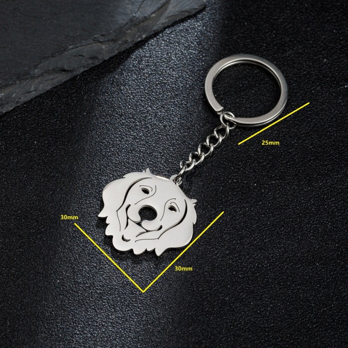 Foreign Trade Cross-Border New Stainless Steel Key Accessories Cute Small Animal Pet Dog Pendant Keychain Accessories