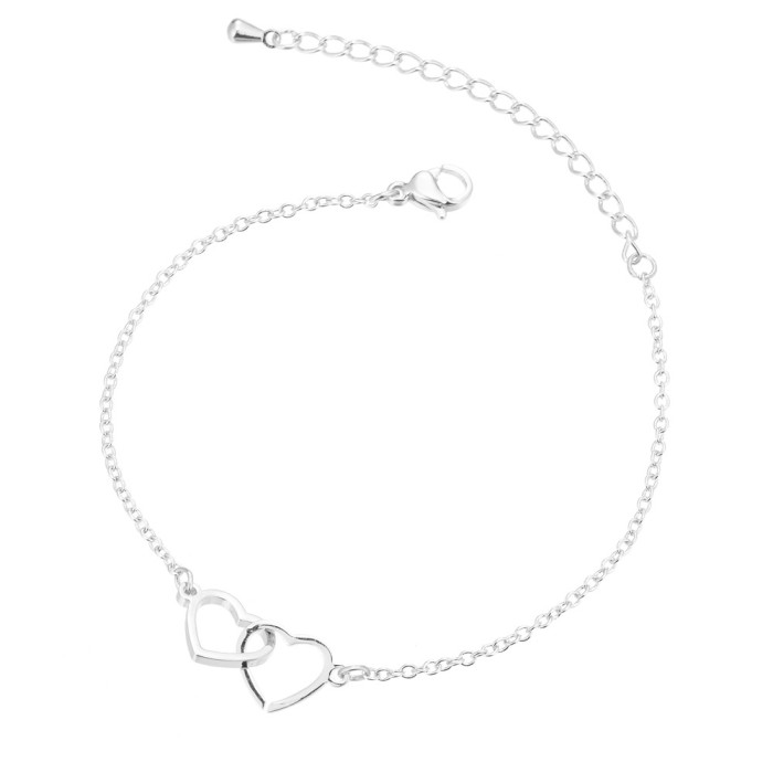European and American New Style Jewelry Women's Simple Geometric Stainless Steel Hollow Mickey Head Star Double Heart Airplane Bracelet
