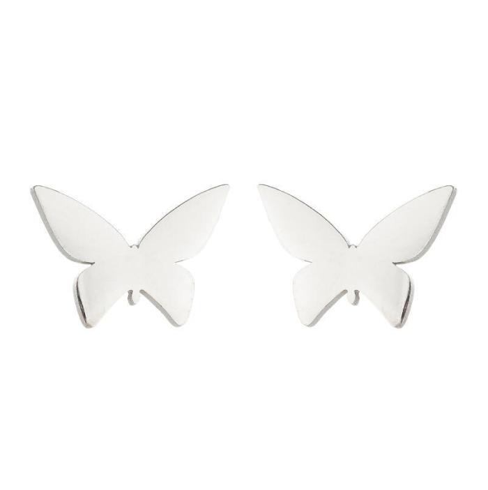 Shuangshuo Stainless Steel Butterfly Earrings for Women, Fresh Hollow Design, Korean Style, Wholesale Small Items Fro...
