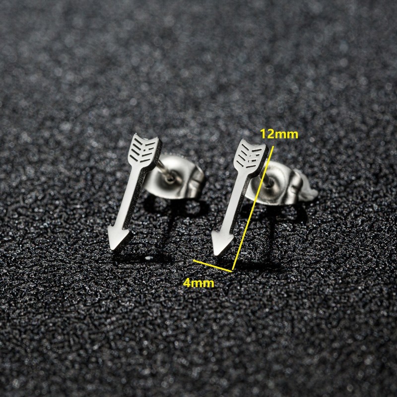 Korean Version INS Style Niche Design Sense Minimalist Cold Style Personality Light Luxury Cupid Arrow Earrings Cross-Border Accessories