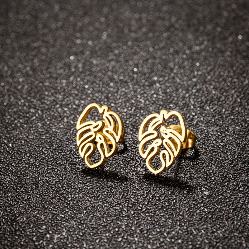 Japanese and Korean Retro Bohemian Style Earrings for Women New Large Tree Leaf Earrings European and American Cross-Border Wholesale Earrings