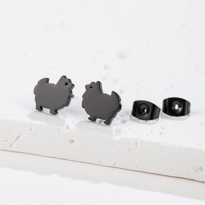 Foreign Trade Cross-Border Stainless Steel Cute Animal Earrings Ins Fashion Cat Rabbit Alpaca Pig Earrings Wholesale