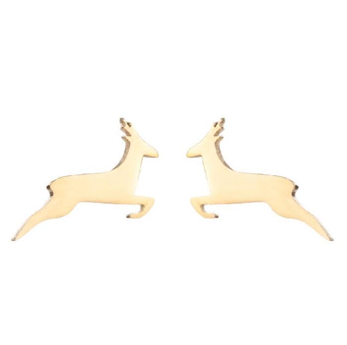 Cute Deer Small Animal Earrings Ins Fashion Christmas Tree Snowflake Snowman Ear Bone Studs Wholesale