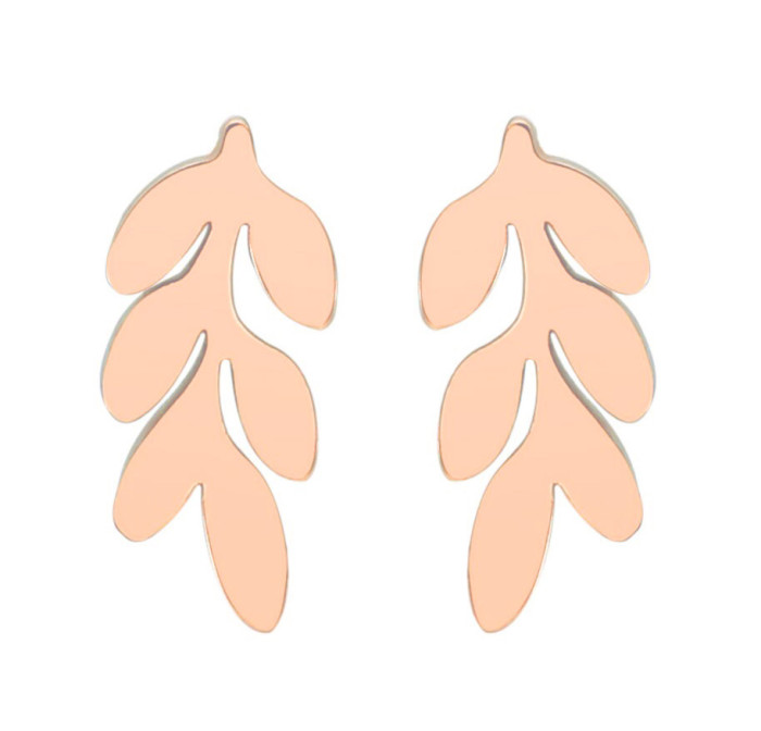 European and American Cross-Border Trend Feather Earrings Ins Mini Leaf Tree Leaf Earrings Fashion Simple Accessories Wholesale