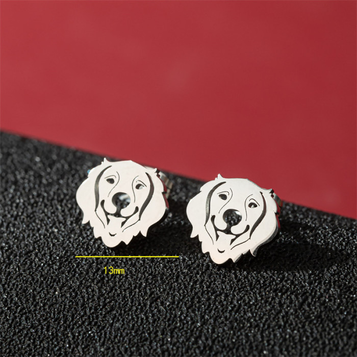 Fashion Niche Personality Women's Earrings Design Sense Small Animal Pet Dog Head Earrings Stainless Steel Jewelry in...