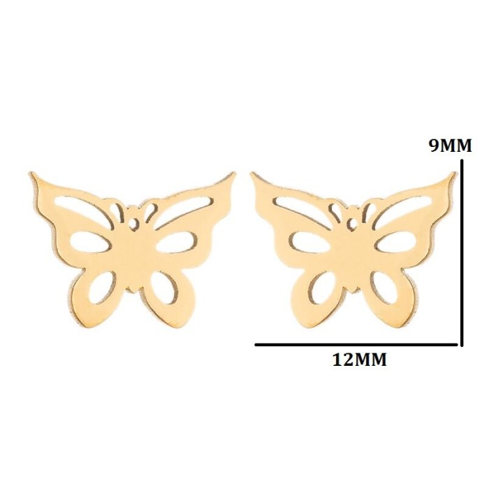 New Butterfly Earrings for Women, Forest Style, Fresh and Simple, Stainless Steel Small Animal, Various Butterfly Earrings, In Stock Wholesale
