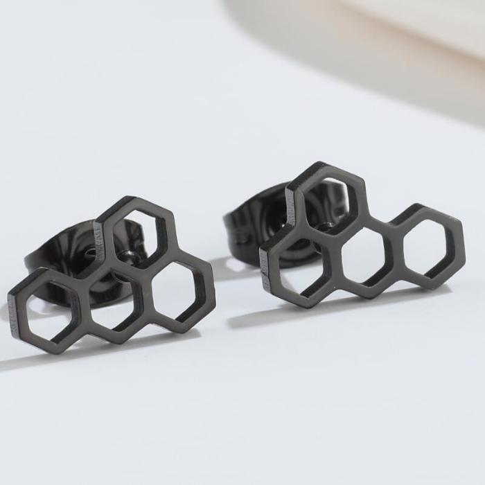 Korean Version Japanese Style Sweet New Geometric Simple Heart-Shaped Moon Earrings Asymmetric Key Lock Stud Earrings Wholesale