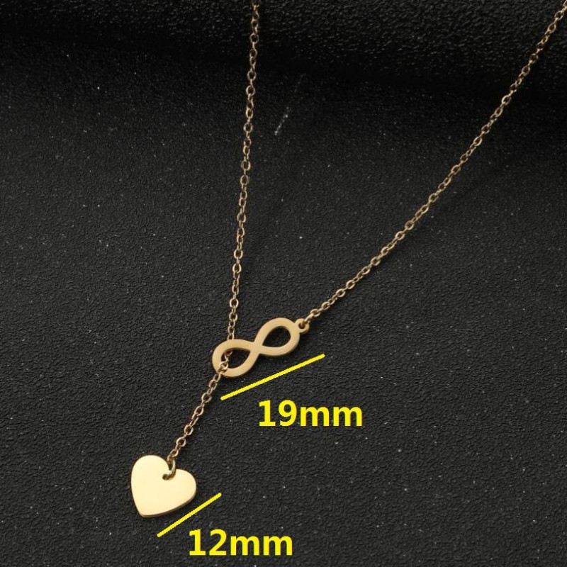 European and American INS Style Personality Geometric Simple Heart-shaped Double Pendant Necklace Accessory for Women Versatile Sweater Chain
