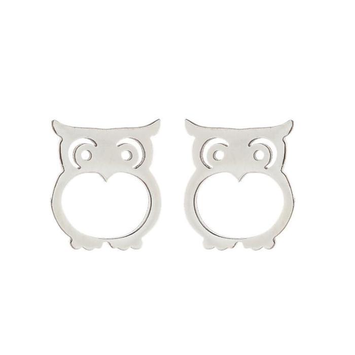 Giraffe Bee Whale Elephant Animal Earrings for Women Cute Simple Stainless Steel Phoenix Owl Ear Jewelry