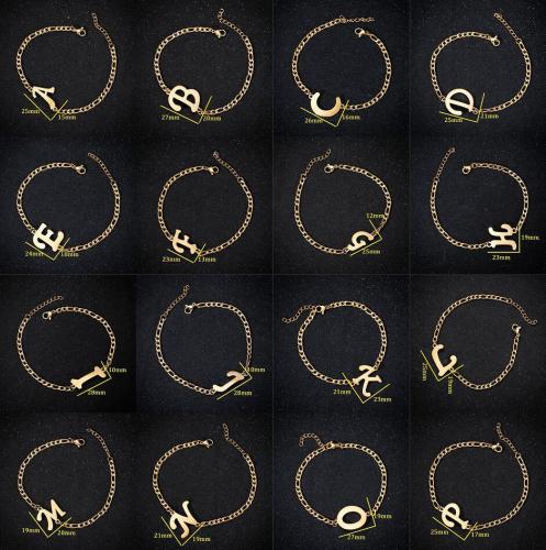 Cross-Border Foreign Trade New Pendant Fashion Bracelet English Letter Couple Bracelet Female European and American Best Friend Metal Bracelet