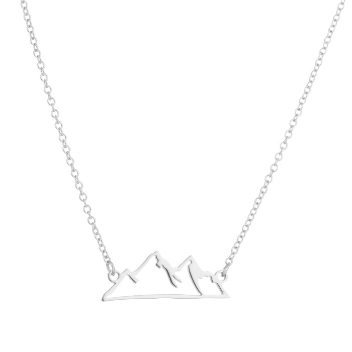 Sweet New Fashion Mountain Peak Personality Hollow Snow Mountain Ins Necklace Simple Foreign Trade Jewelry Wholesale