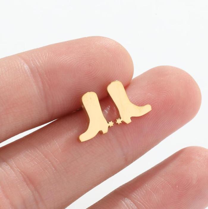 Simple Little Star Earrings Ins Women New Year Winter New Snowy Long Boots Stud Earrings Earrings Wholesale