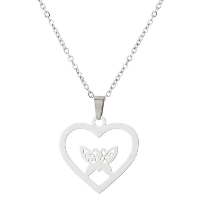 2025 New Stainless Steel Spring Butterfly Fairy Simple Luxury Insect Pendant Collarbone Chain French Cross-Border Accessories