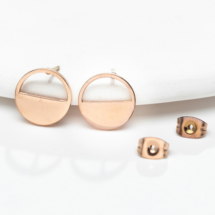 New Earrings Style Personality Creative Geometric Stud Earrings Simple Stainless Steel Stud Earrings Ear Jewelry Manu...