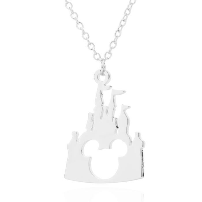 Style Stainless Steel Mickey Mouse Necklace Hollow Fashion Mickey Mouse Animal Collarbone Chain Women's Foreign Trade...