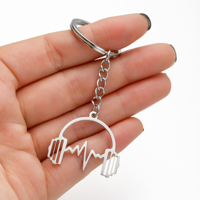 Minimalist Foreign Trade New Accessories Stainless Steel Musical Instrument Halloween Spider Web Creative Keychain Pendant Couple