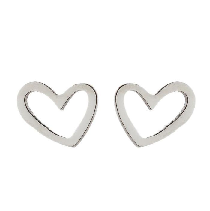 European and American Cross-Border Christmas New Geometric Round Earrings Simple Star Moon Heart Stud Earrings Stainless Steel Snowflake Earrings