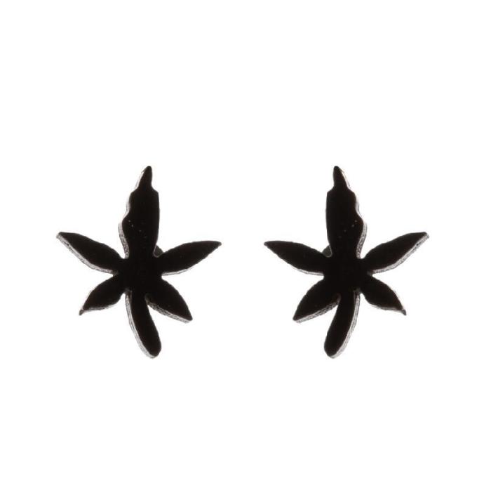 New Flower Earrings Ins Female Casual Ear Jewelry Temperament Geometric Maple Leaf Star Cherry Love Earrings